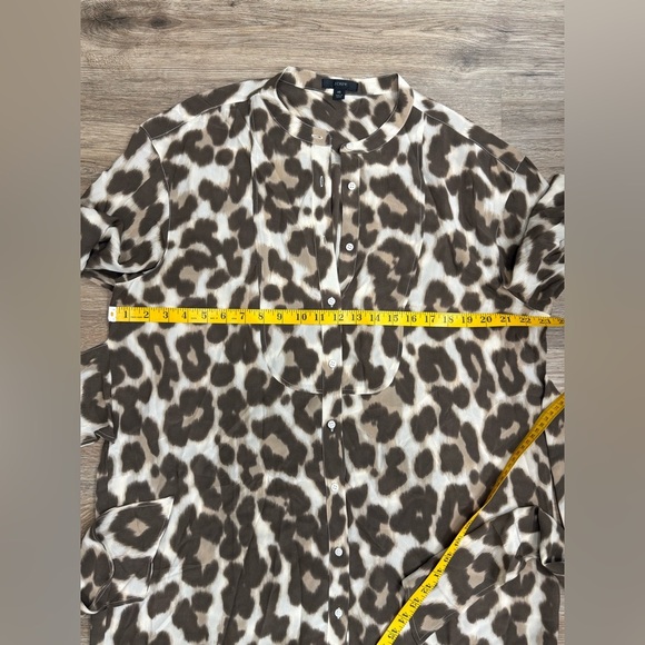 J.Crew Tie-front Silk Shirtdress In Dusty Leopard Size 14-16 - Picture 10 of 12